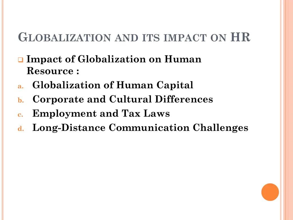 g lobalization and its impact on hr