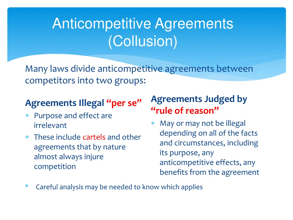anticompetitive agreements collusion