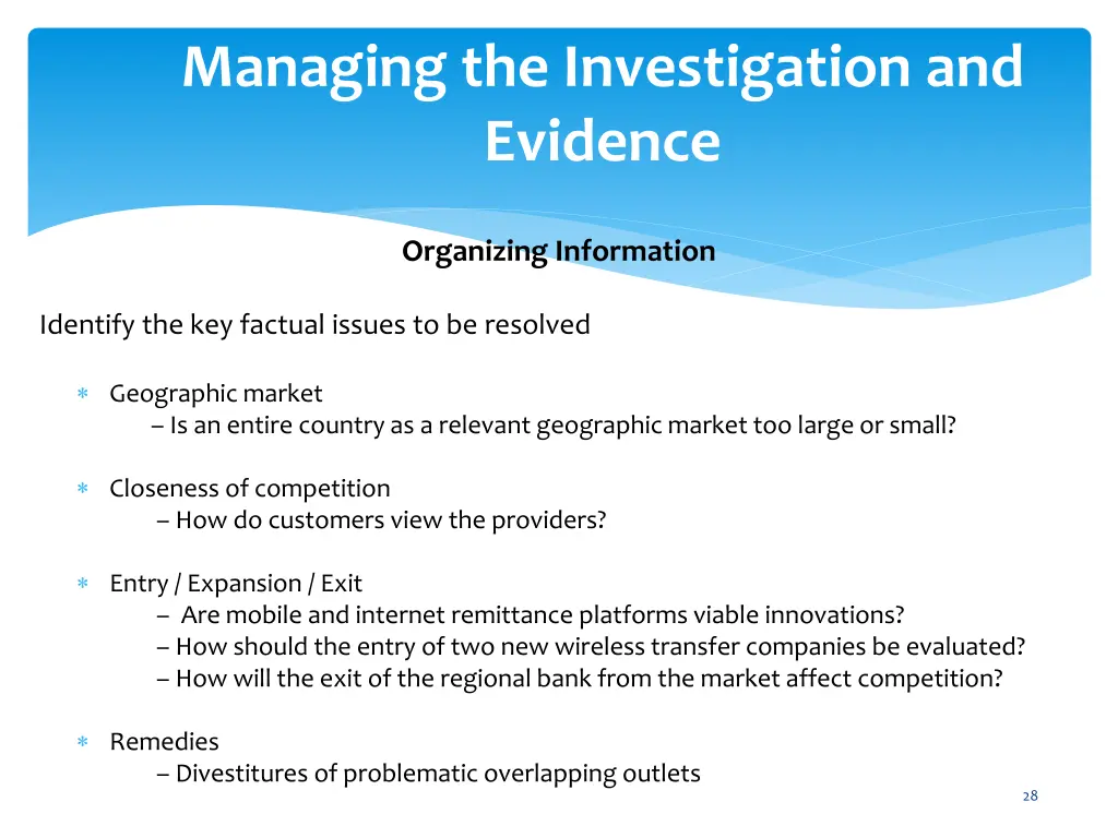 managing the investigation and evidence 2