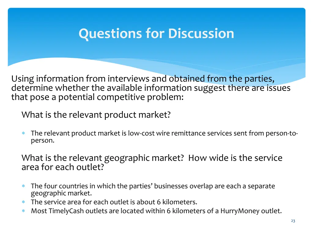 questions for discussion