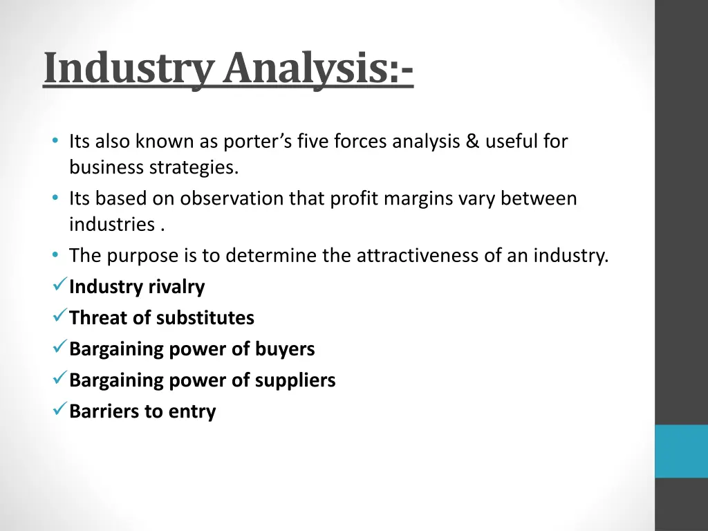 industry analysis