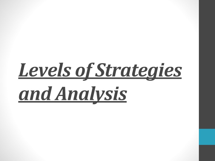 levels of strategies and analysis