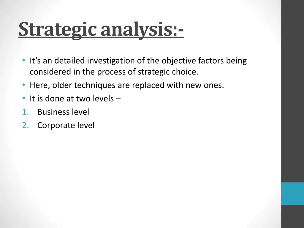 strategic analysis
