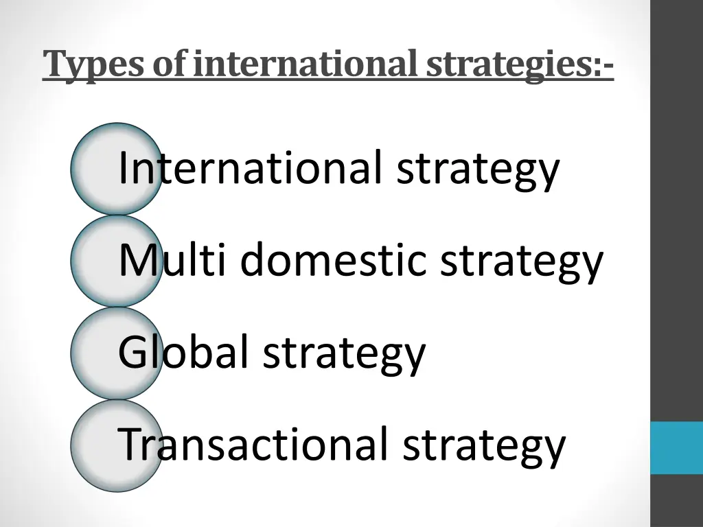 types of international strategies