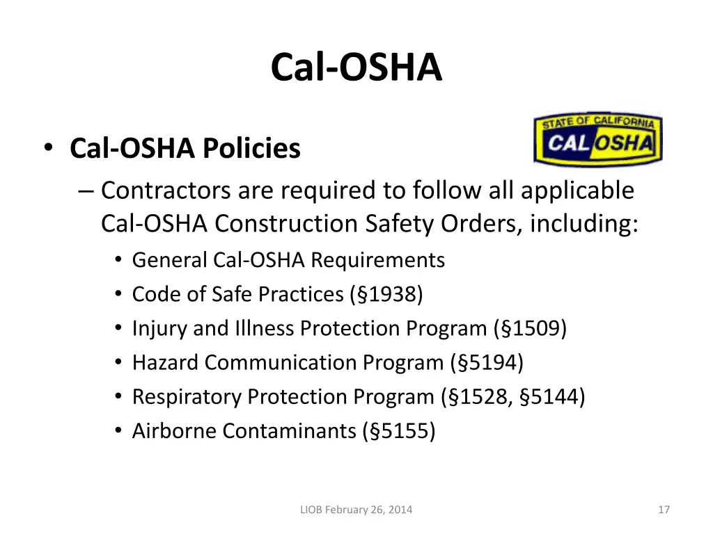 cal osha