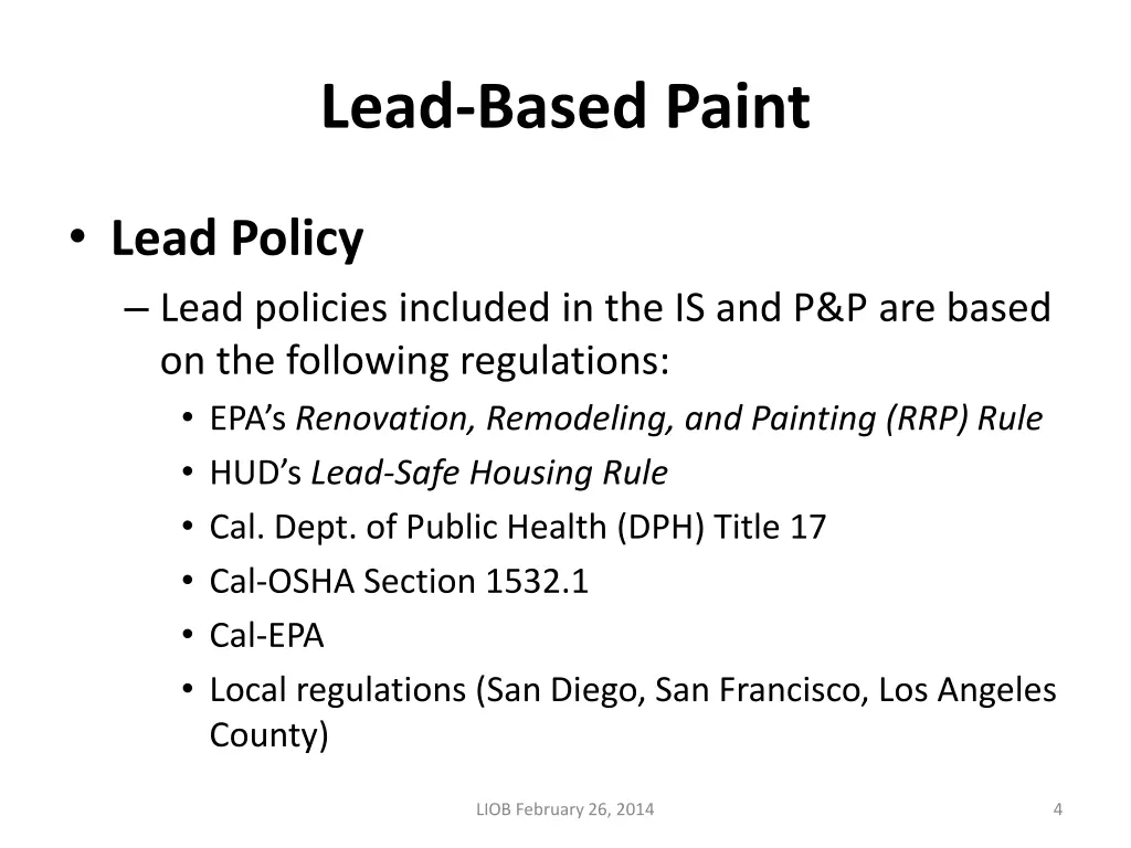 lead based paint