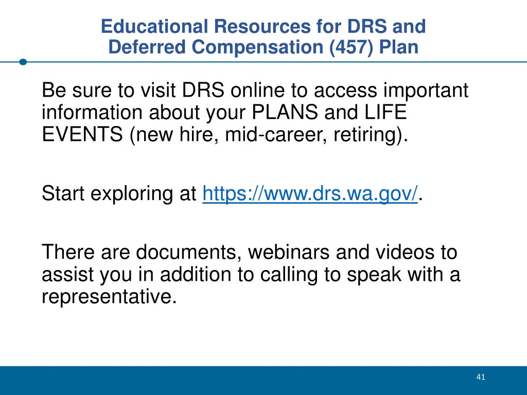 educational resources for drs and deferred