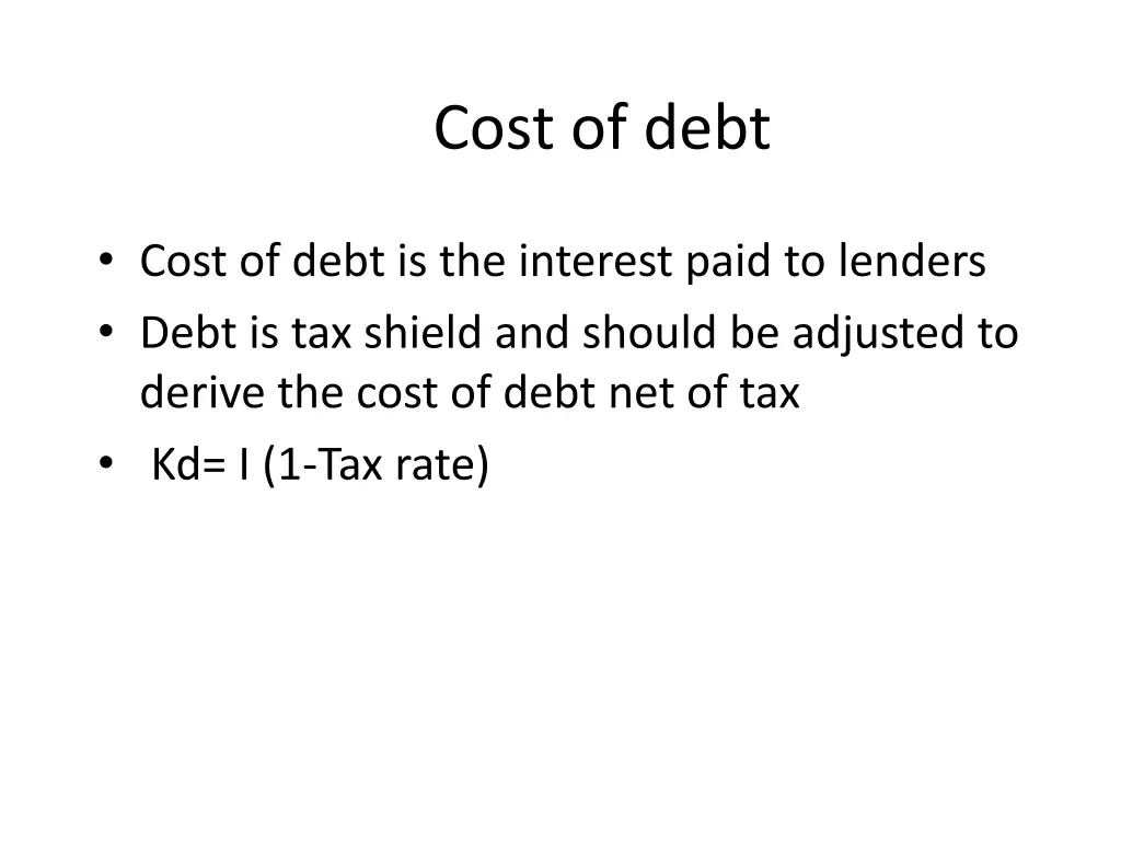 cost of debt
