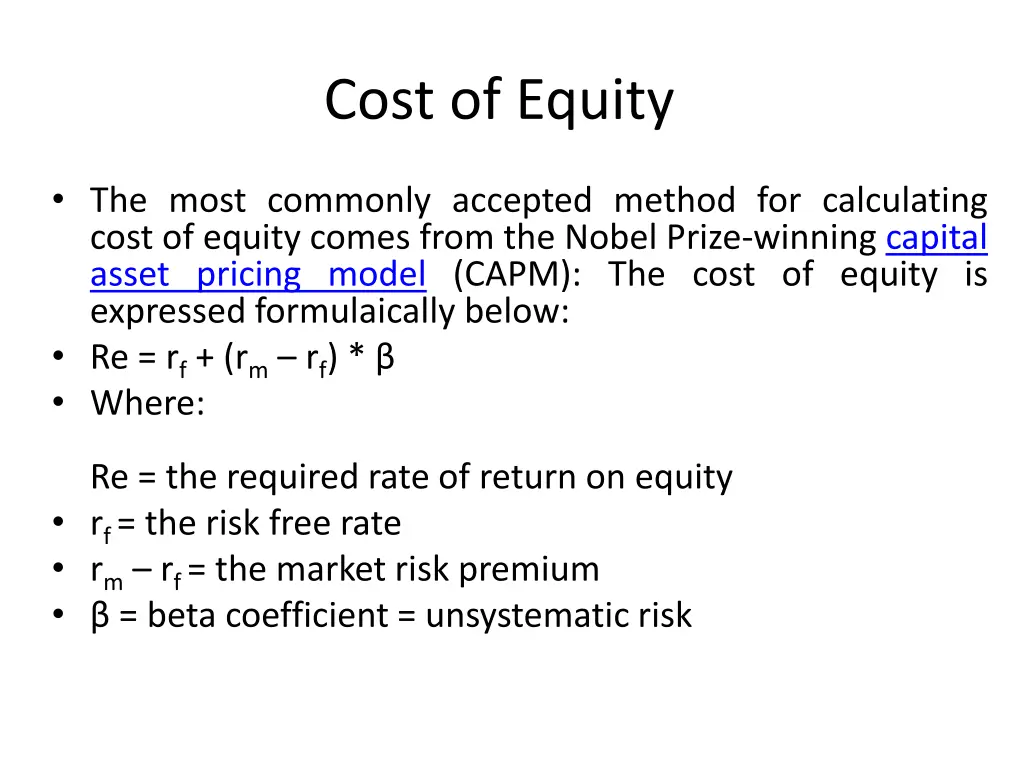 cost of equity