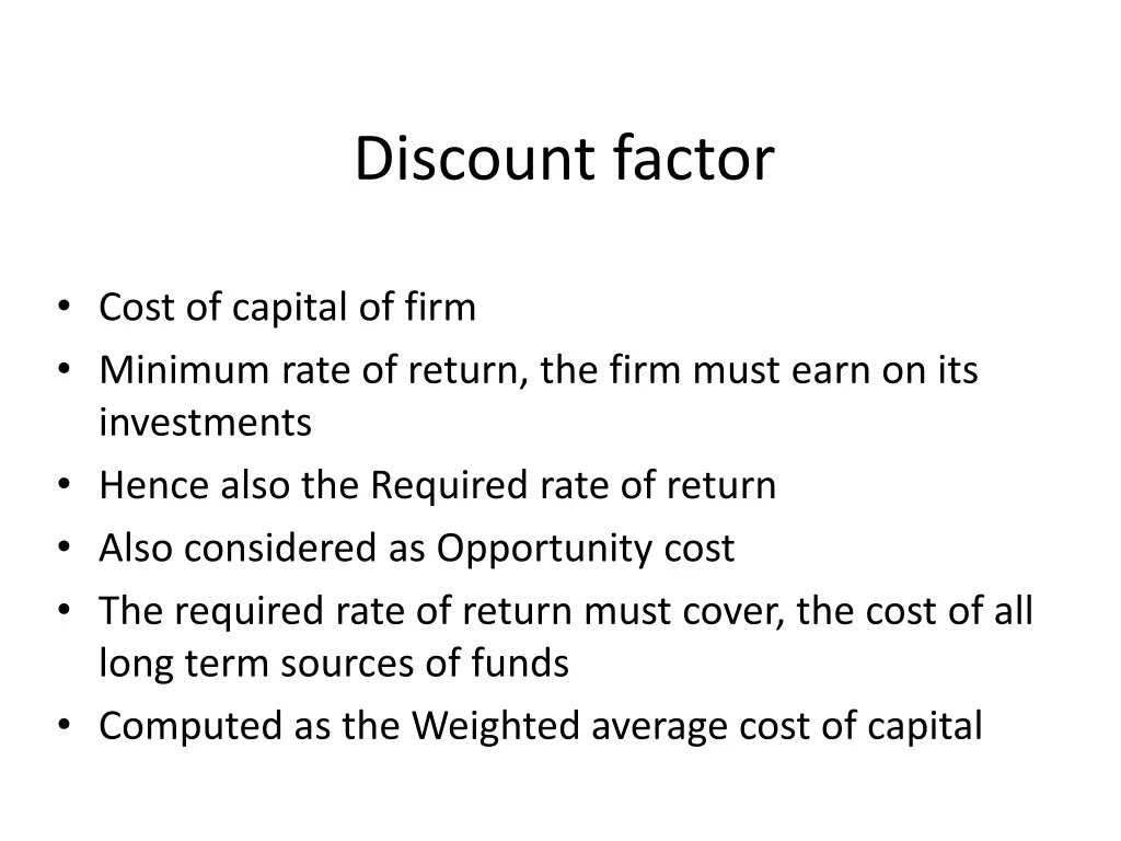 discount factor