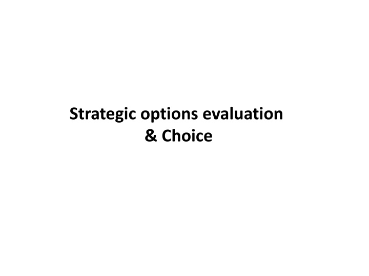 strategic options evaluation choice
