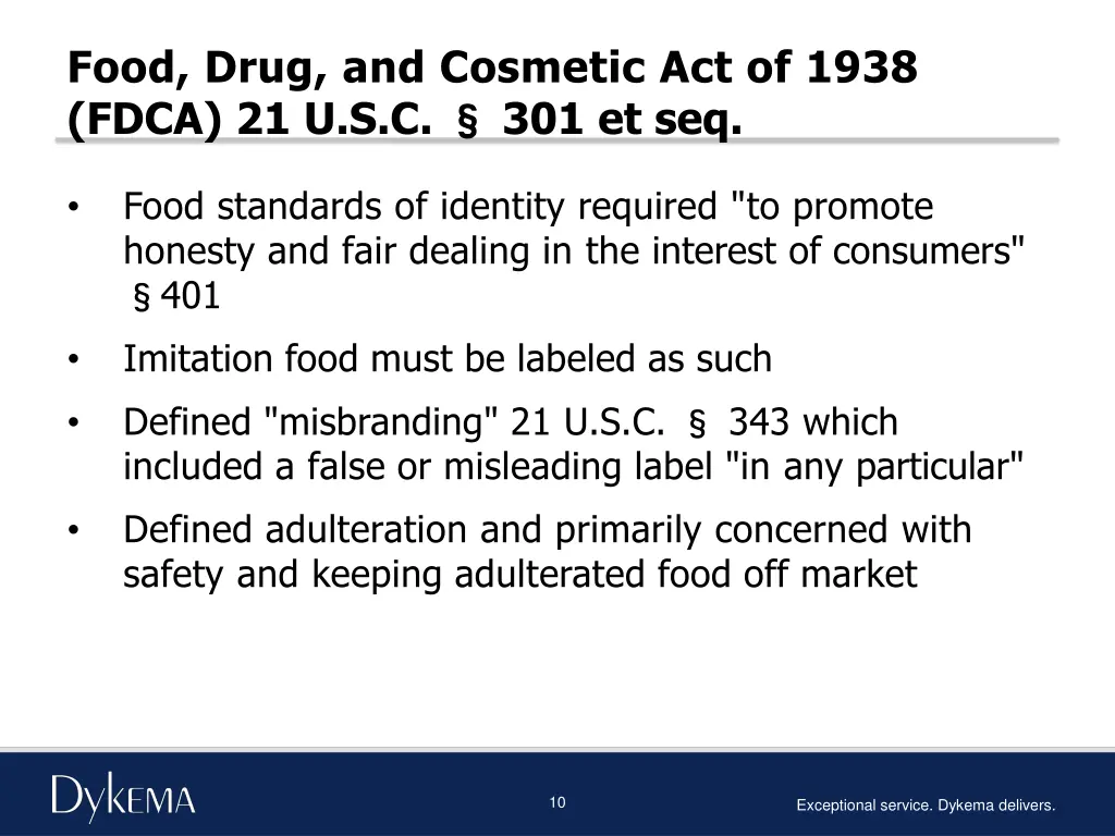 food drug and cosmetic act of 1938 fdca