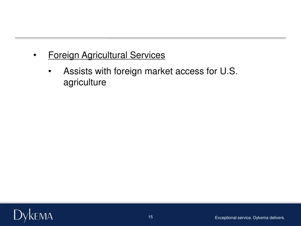 foreign agricultural services