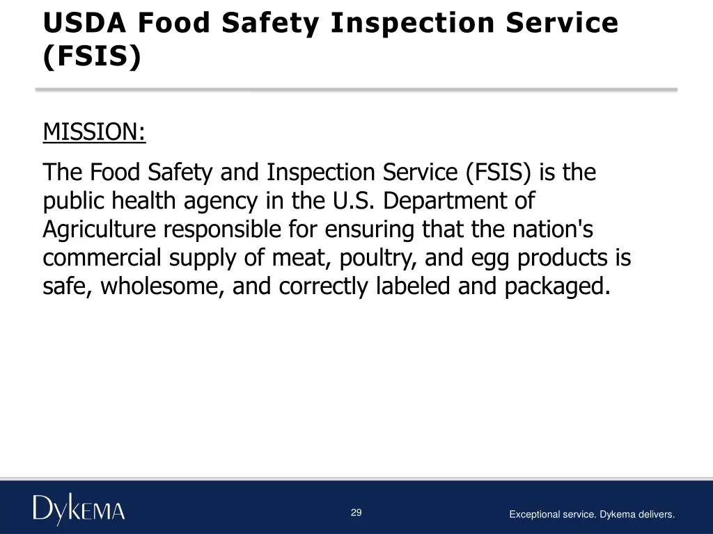 usda food safety inspection service fsis