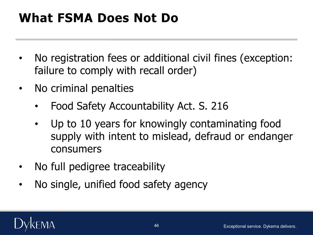 what fsma does not do