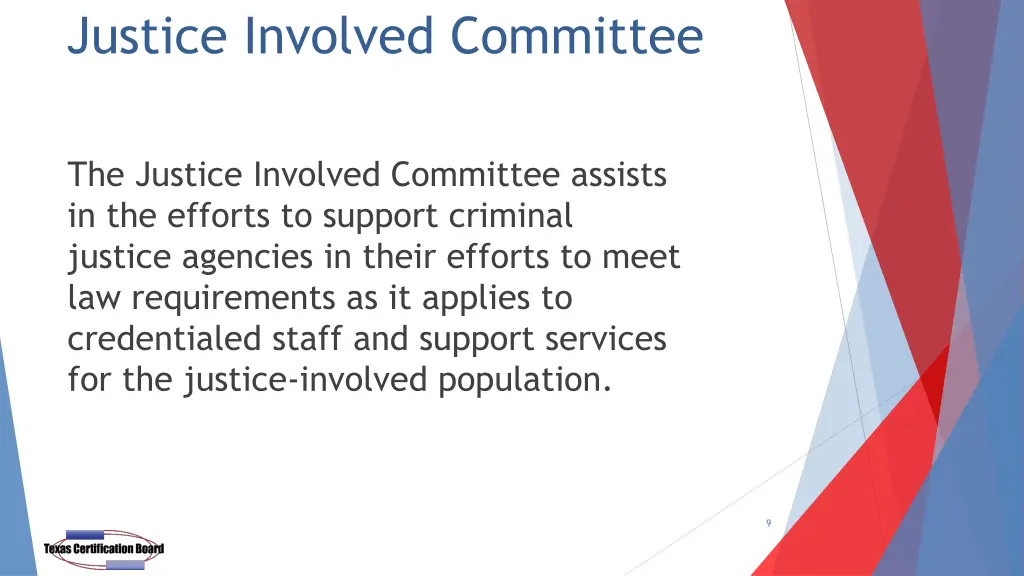 justice involved committee