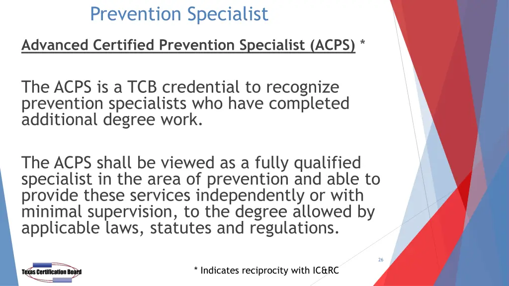 prevention specialist 1