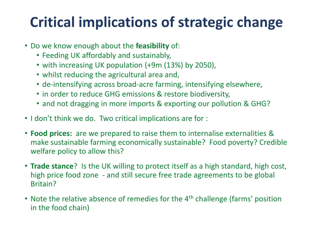 critical implications of strategic change