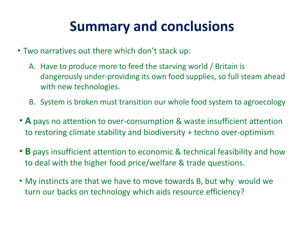 summary and conclusions