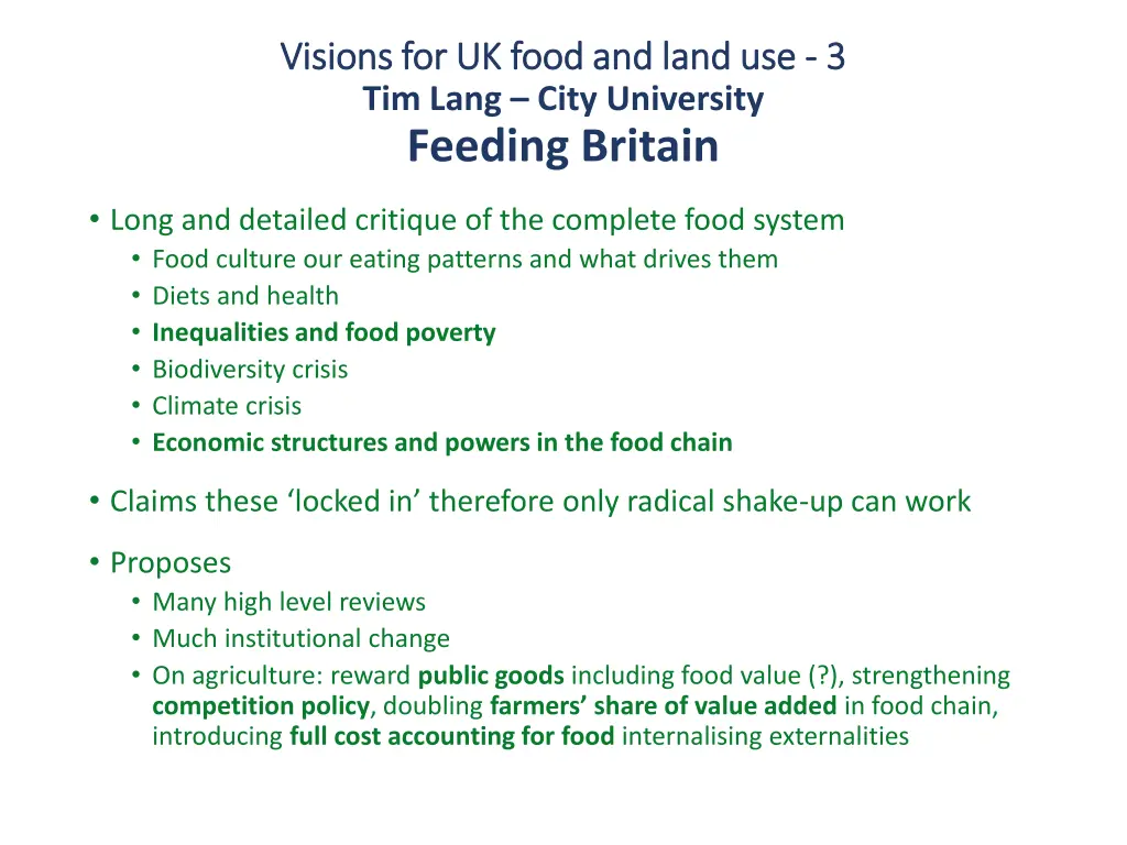 visions for uk food and land use visions 1