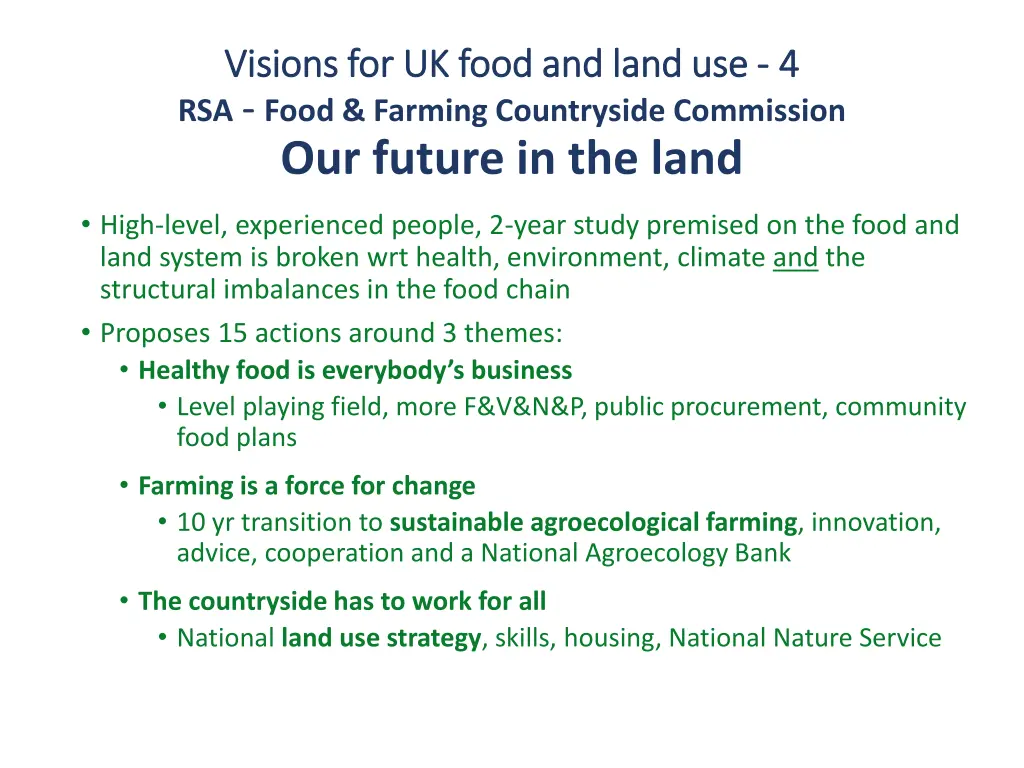 visions for uk food and land use visions 2