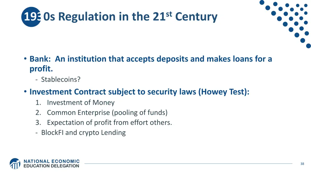 1930s regulation in the 21 st century