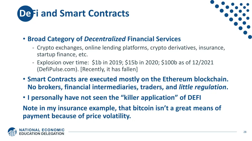 defi and smart contracts
