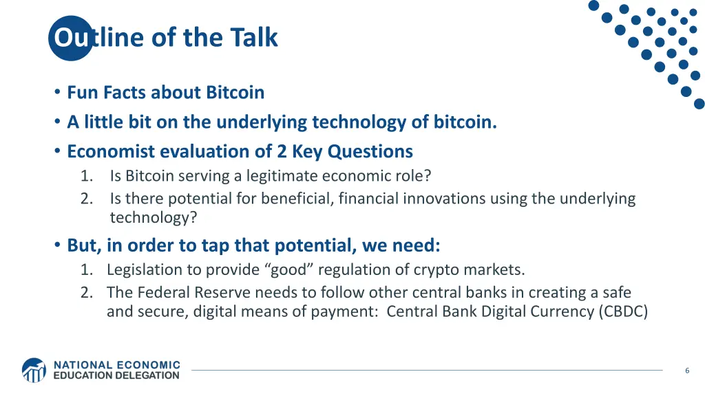 outline of the talk