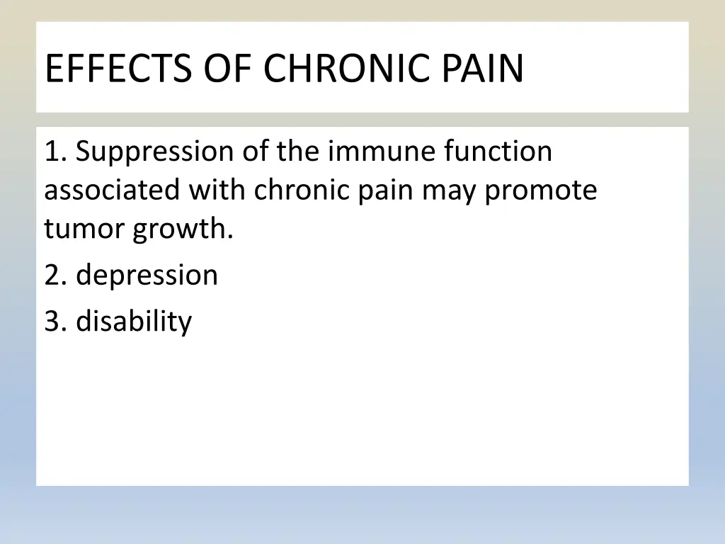 effects of chronic pain
