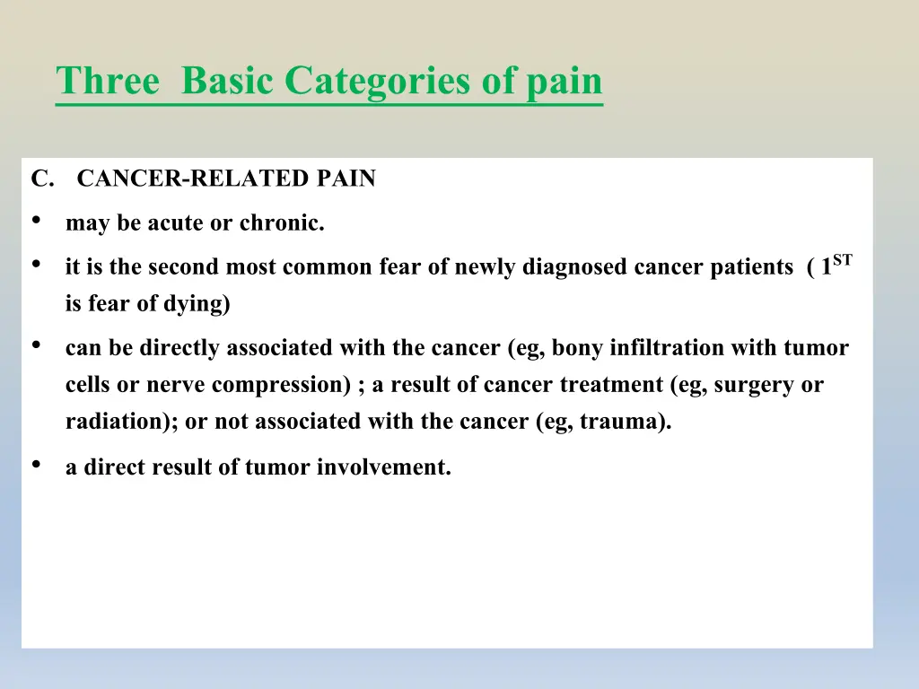 three basic categories of pain 2