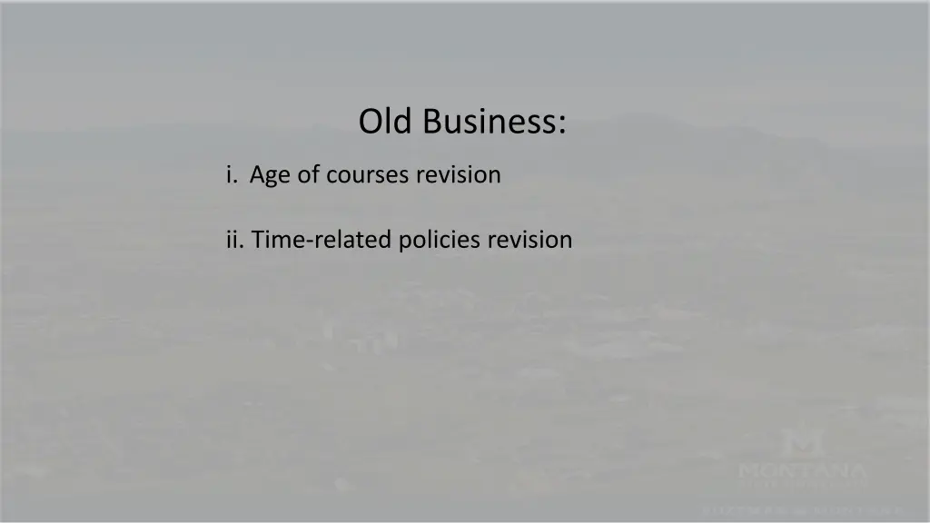 old business