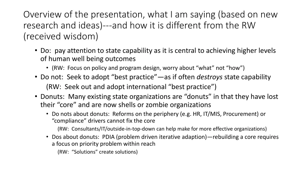 overview of the presentation what i am saying