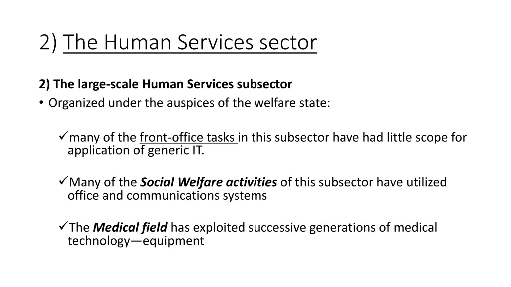 2 the human services sector