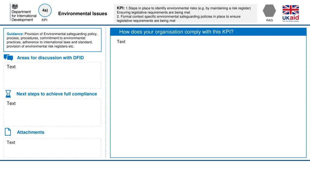 kpi 1 steps in place to identify environmental