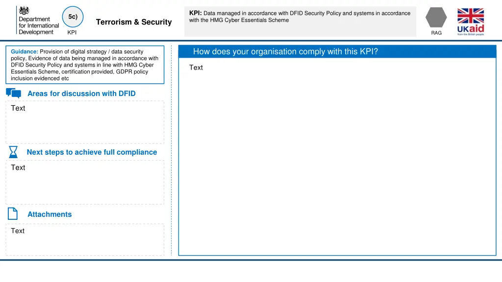kpi data managed in accordance with dfid security