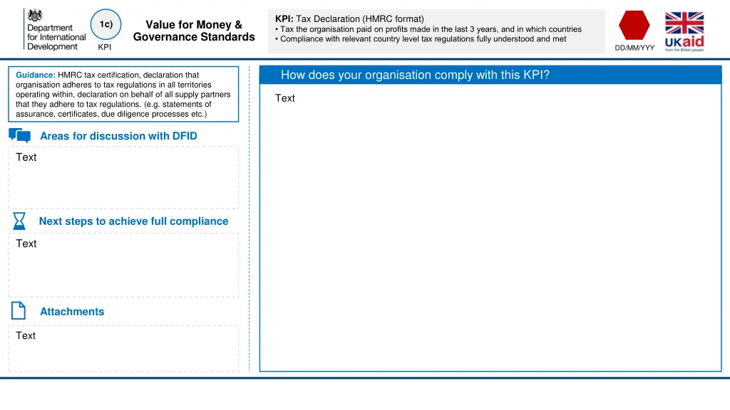 kpi tax declaration hmrc format