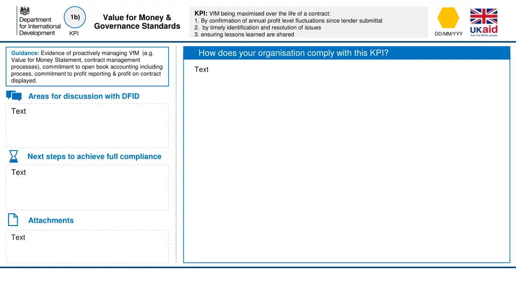 kpi vfm being maximised over the life