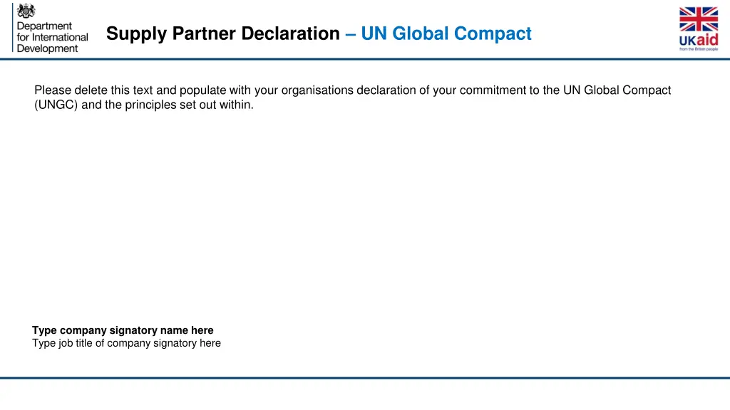 supply partner declaration un global compact