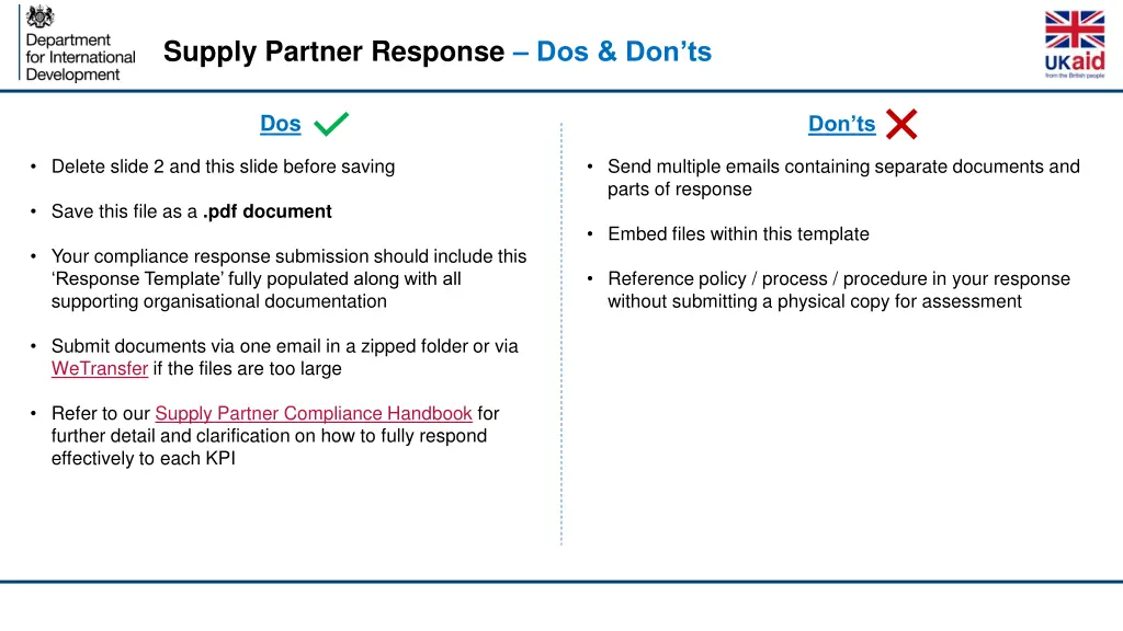 supply partner response dos don ts