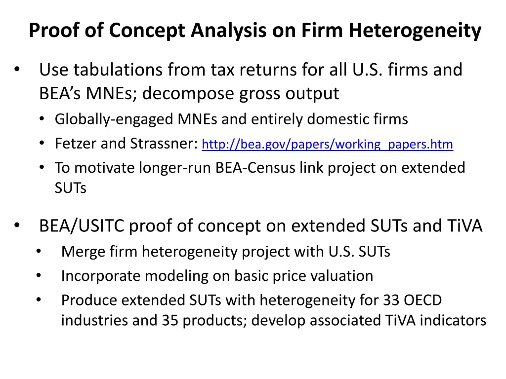 proof of concept analysis on firm heterogeneity