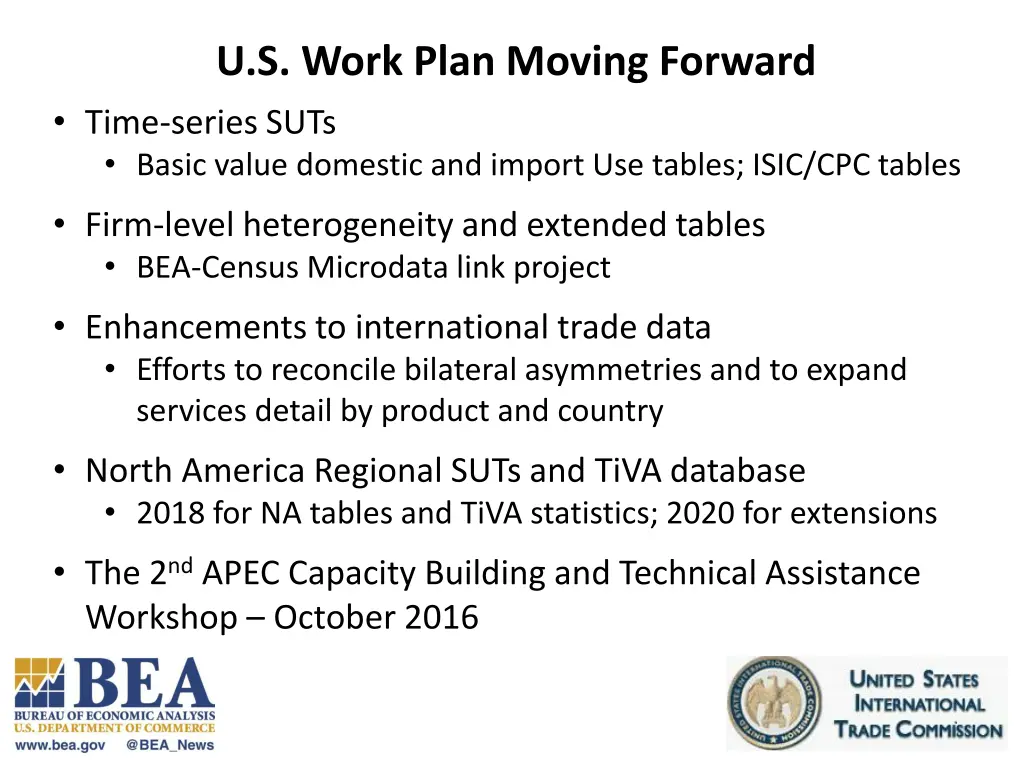 u s work plan moving forward time series suts