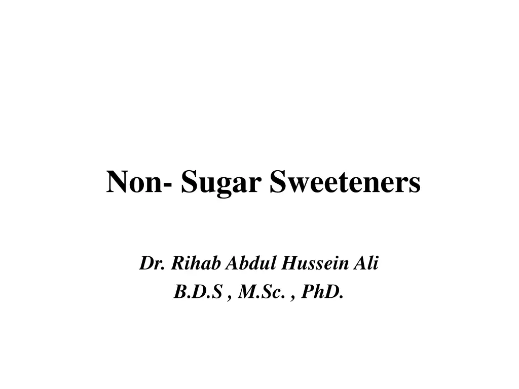 non sugar sweeteners