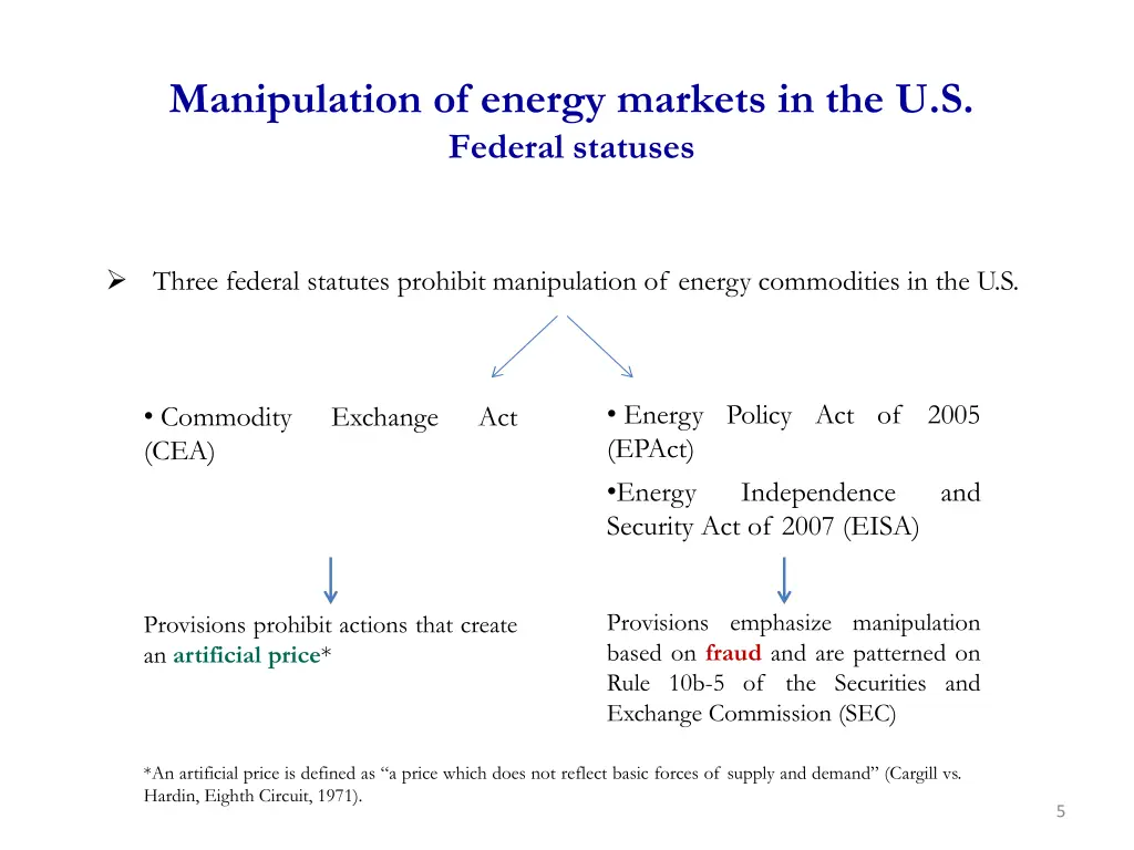 manipulation of energy markets in the u s federal