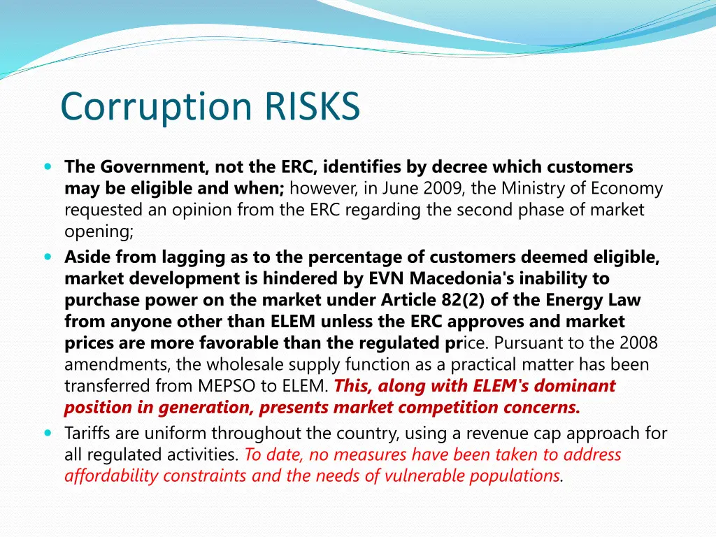 corruption risks