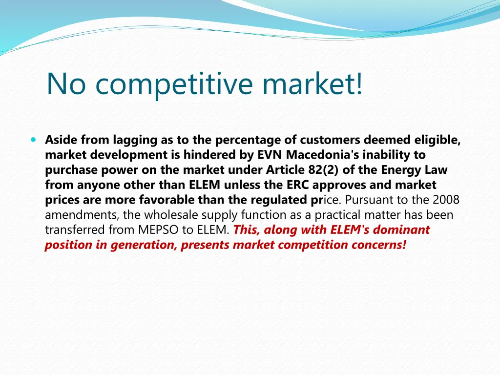 no competitive market