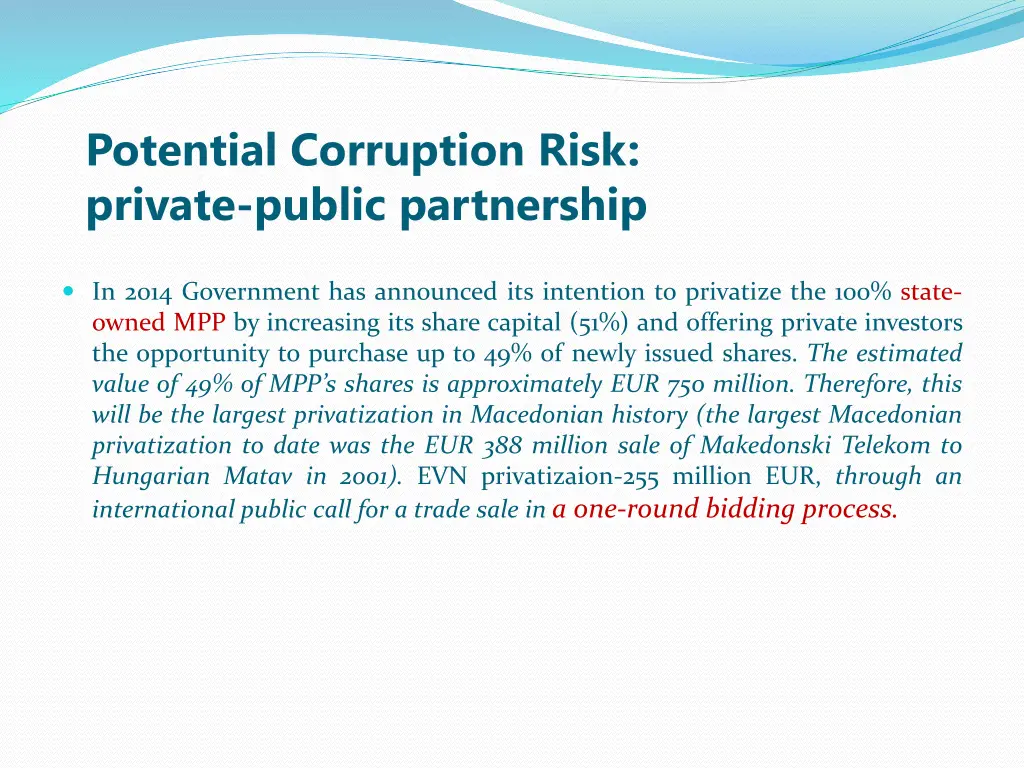 potential corruption risk private public