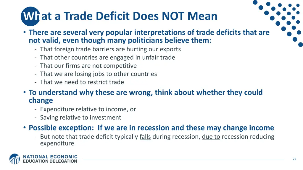 what a trade deficit does not mean
