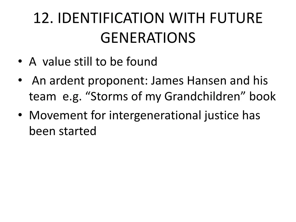 12 identification with future generations