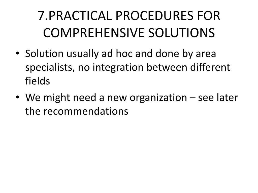 7 practical procedures for comprehensive solutions