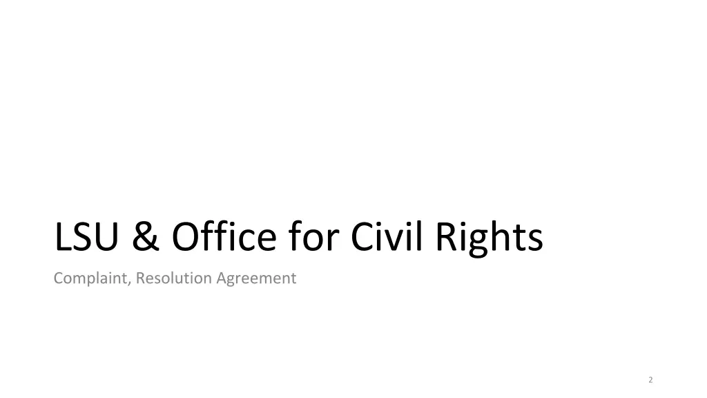 lsu office for civil rights complaint resolution